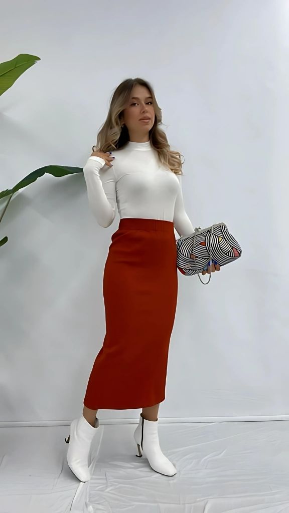 Φούστα Ψιλόμεση -Κοτλέ