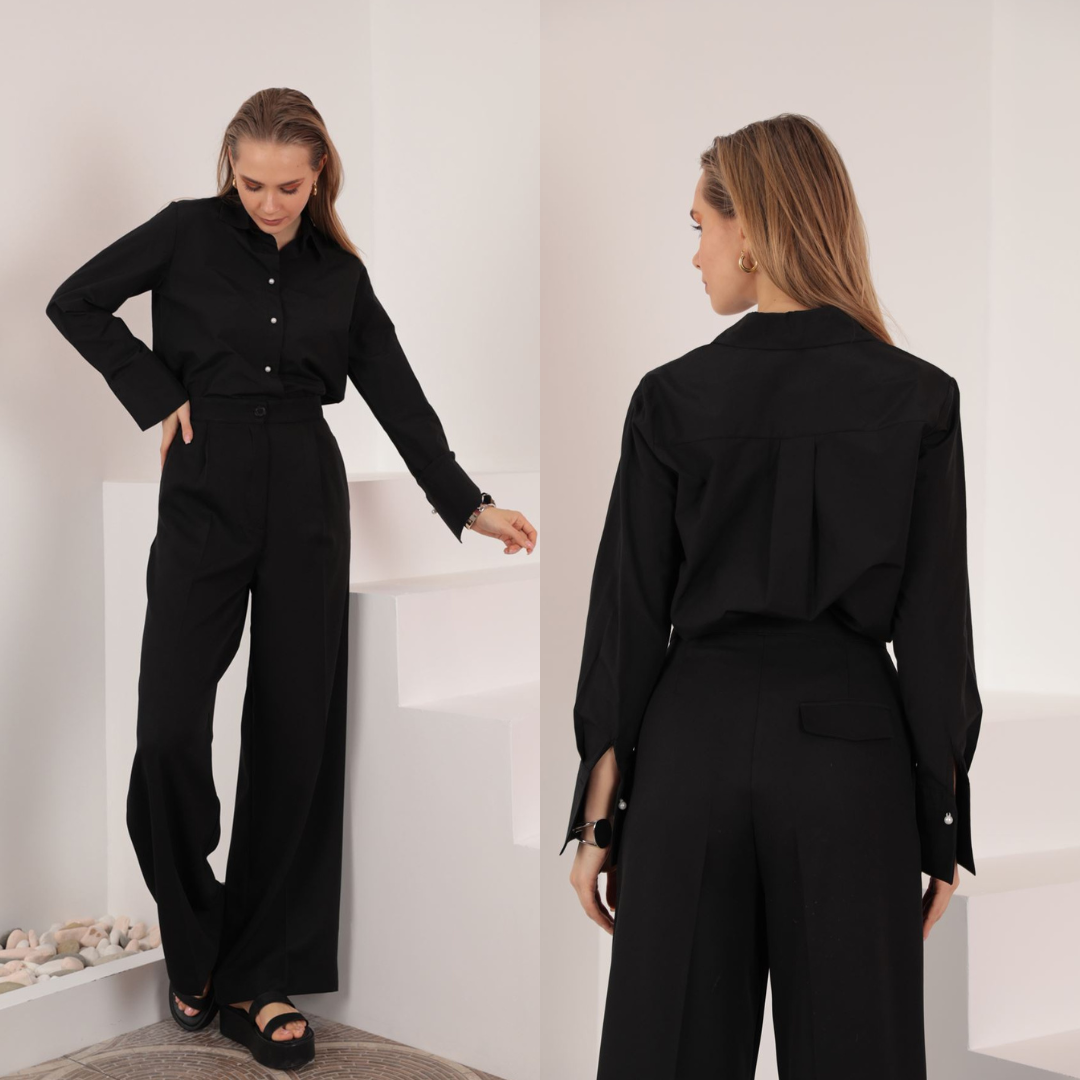 Πουκάμισο με κουμπιά πέρλες-Vera Cox