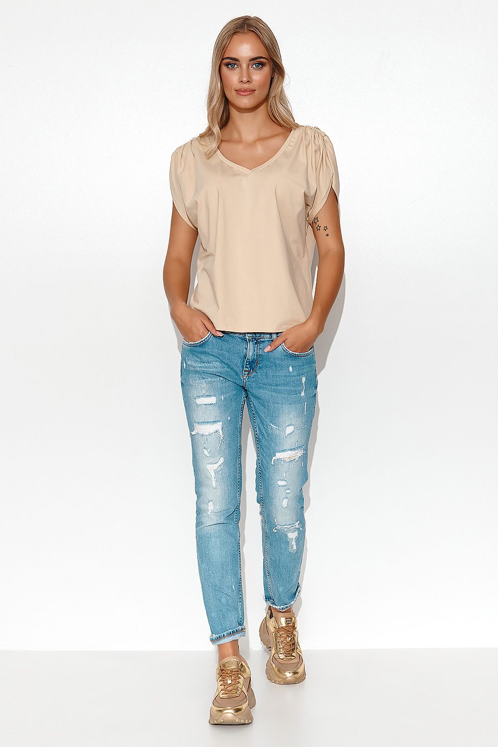 Blouse model 178321 Makadamia