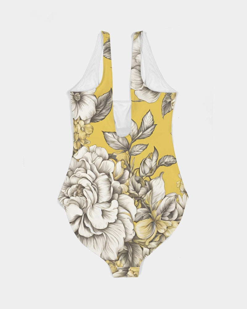 Yellow Summer -One-Piece Swimsuit - Printed, cut, and handmade