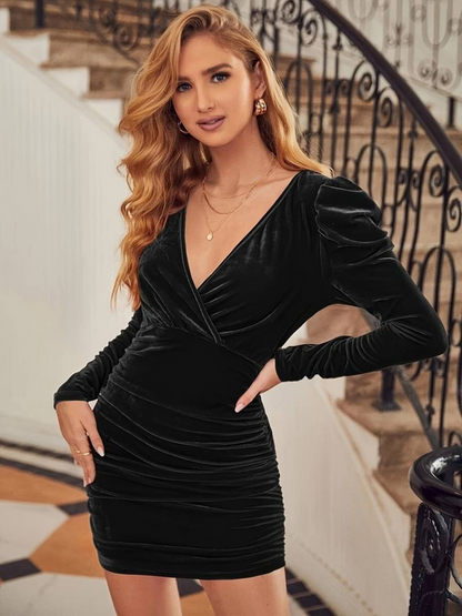 Midnight Luxe -Black Velvet Dress