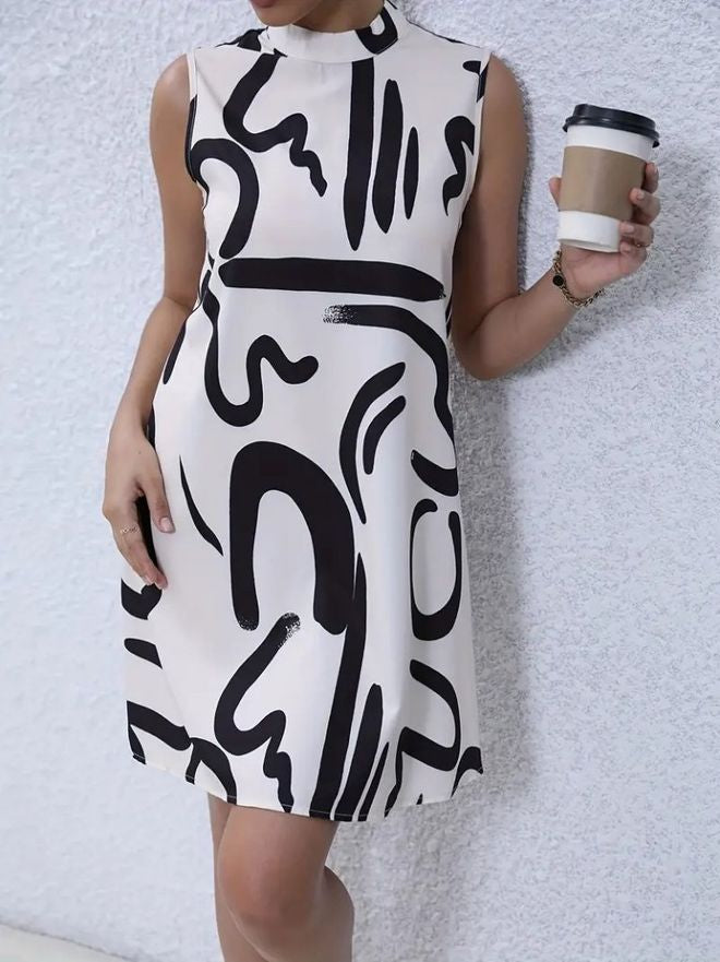 Abstract Elegance Mini Dress