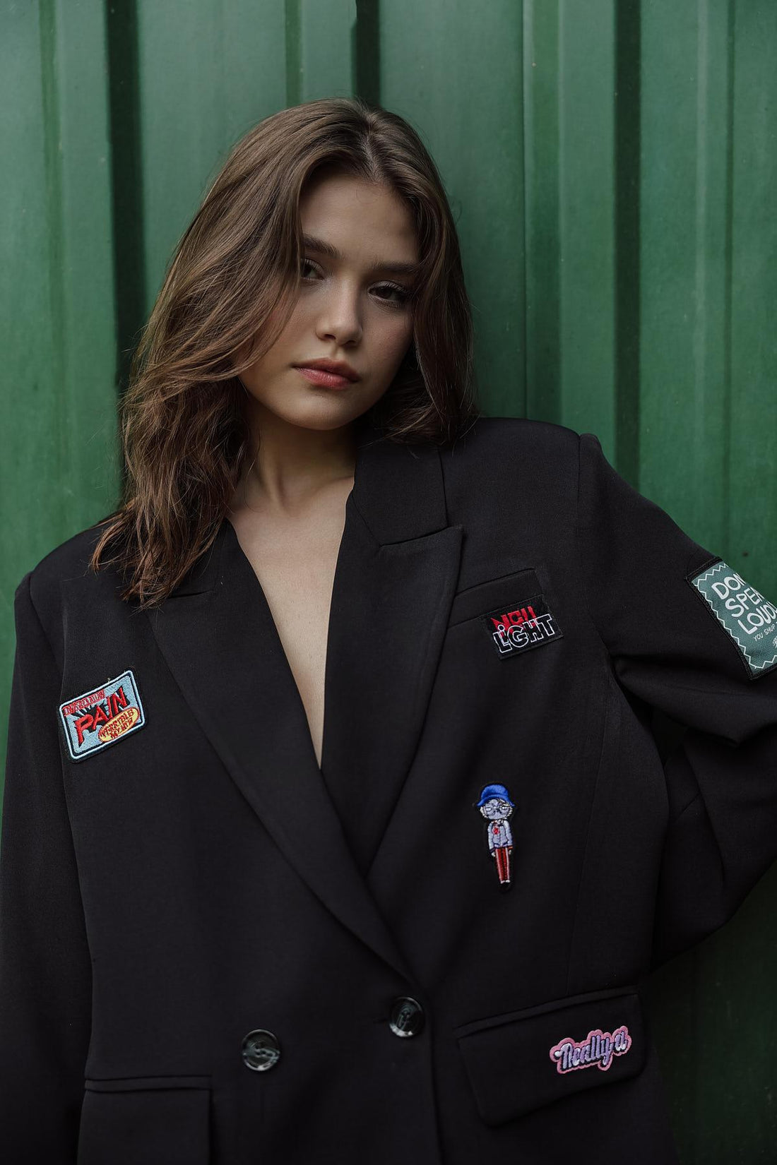 veracox blazer with patches